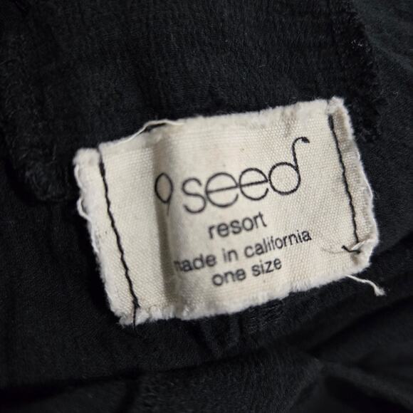 9Seed Bali Draped Jumpsuit Black Crinkle Gauze Harem Romper Drop Crotch One Size - Picture 7 of 14